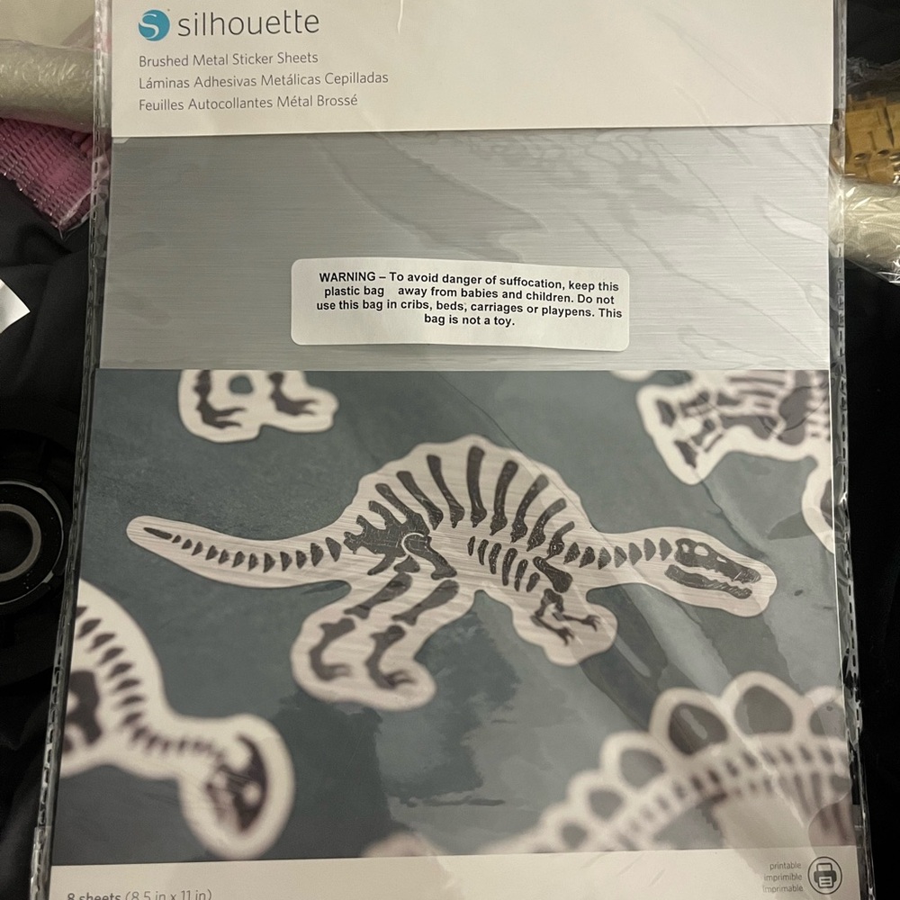 Silhouette Brushed Metal Sticker Sheets